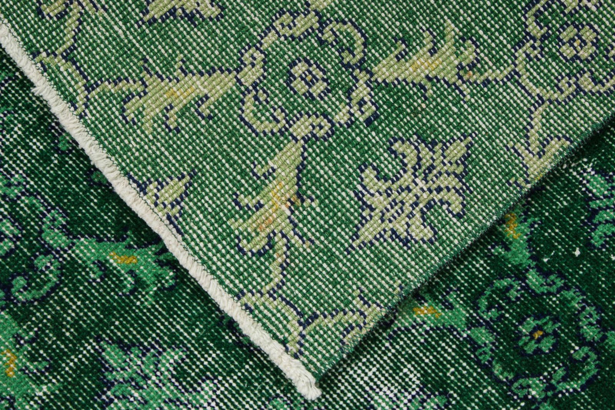 5x8 Green and Green Turkish Overdyed Rug