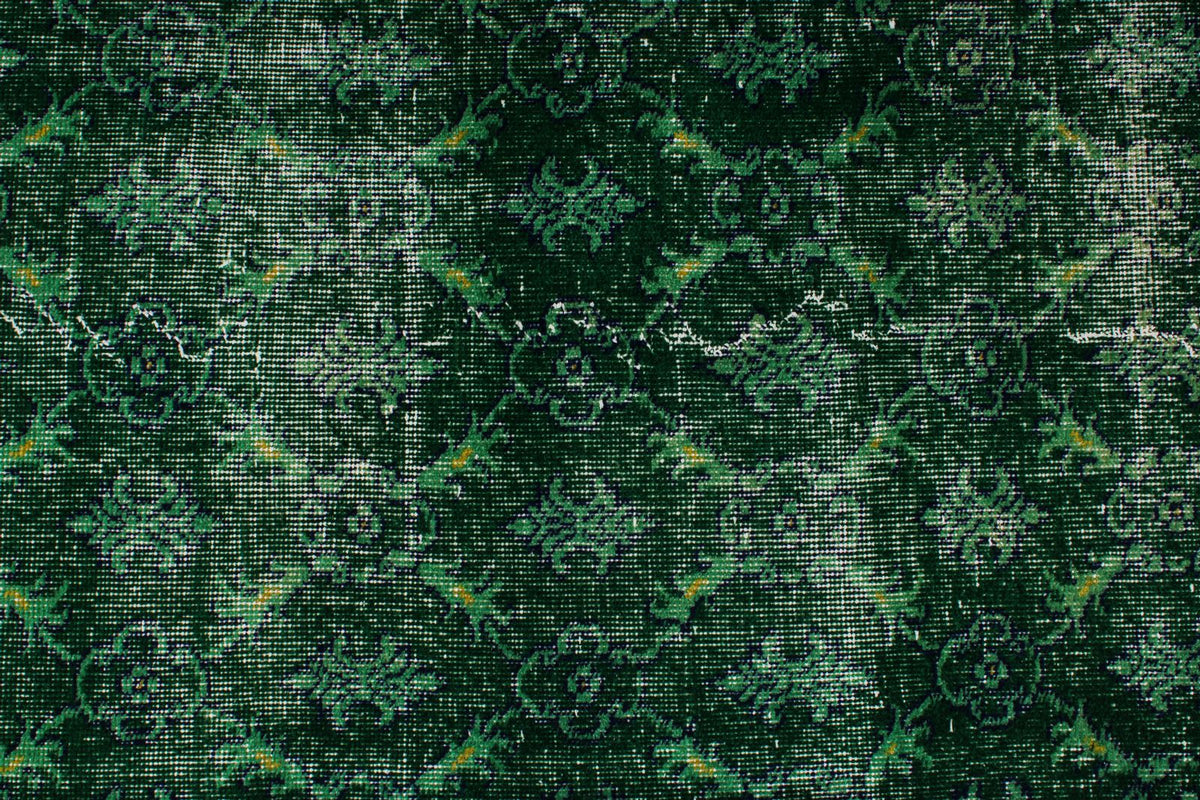 5x8 Green and Green Turkish Overdyed Rug