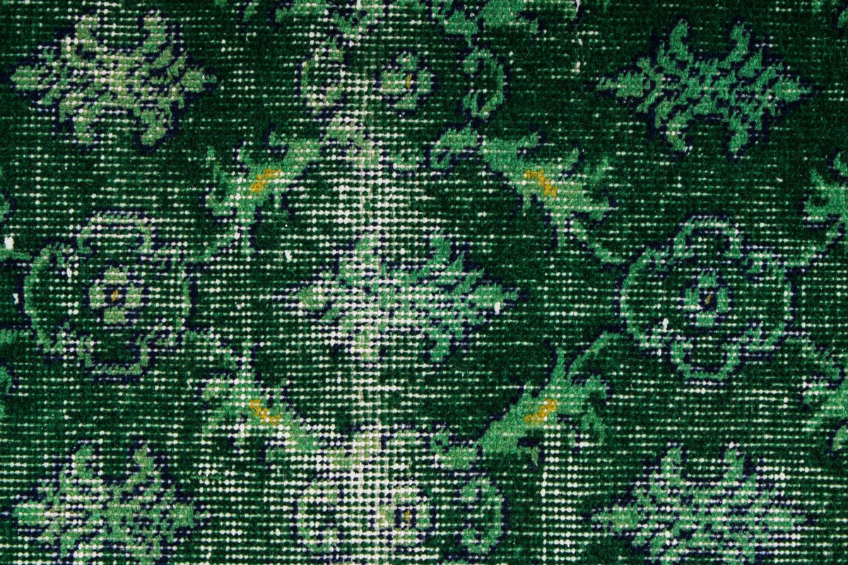 5x8 Green and Green Turkish Overdyed Rug