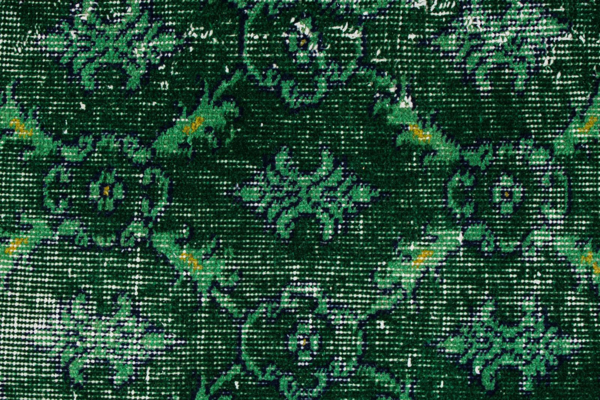 5x8 Green and Green Turkish Overdyed Rug