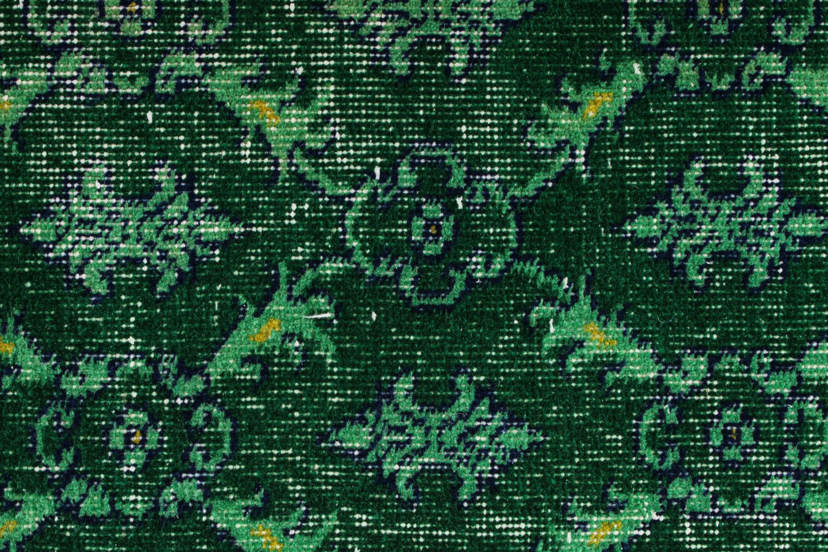 5x8 Green and Green Turkish Overdyed Rug