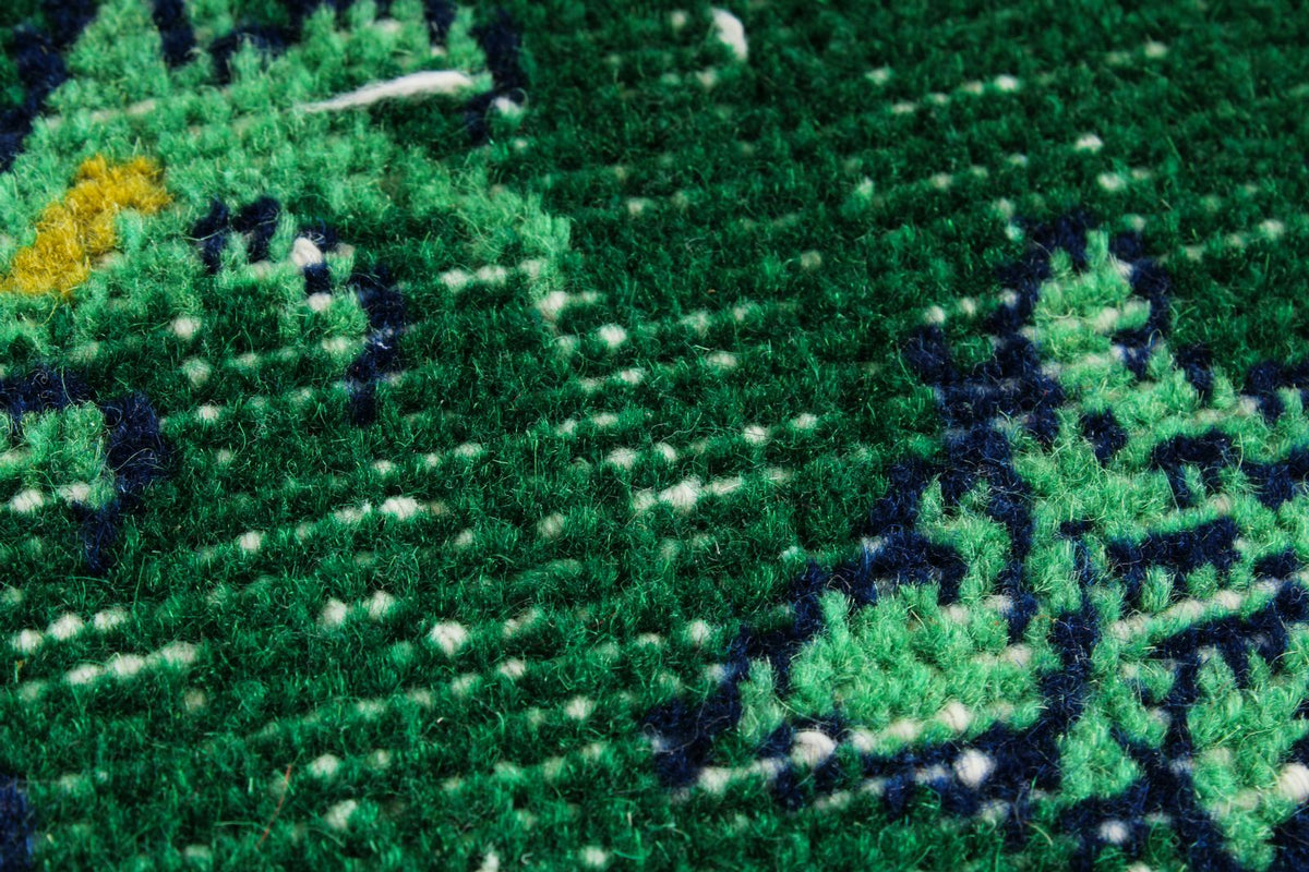 5x8 Green and Green Turkish Overdyed Rug