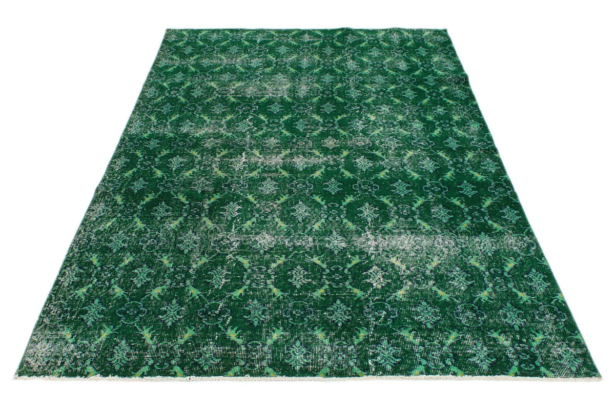 5x8 Green and Green Turkish Overdyed Rug