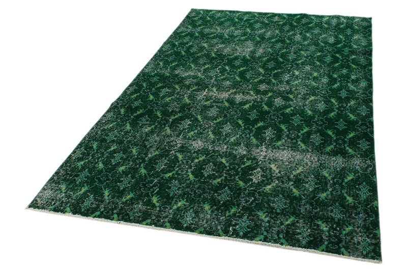 5x8 Green and Green Turkish Overdyed Rug