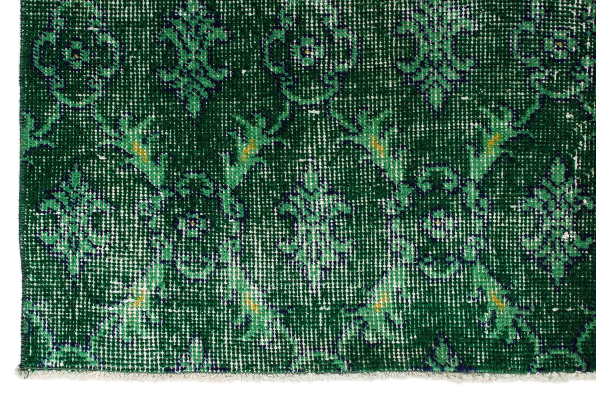 5x8 Green and Green Turkish Overdyed Rug