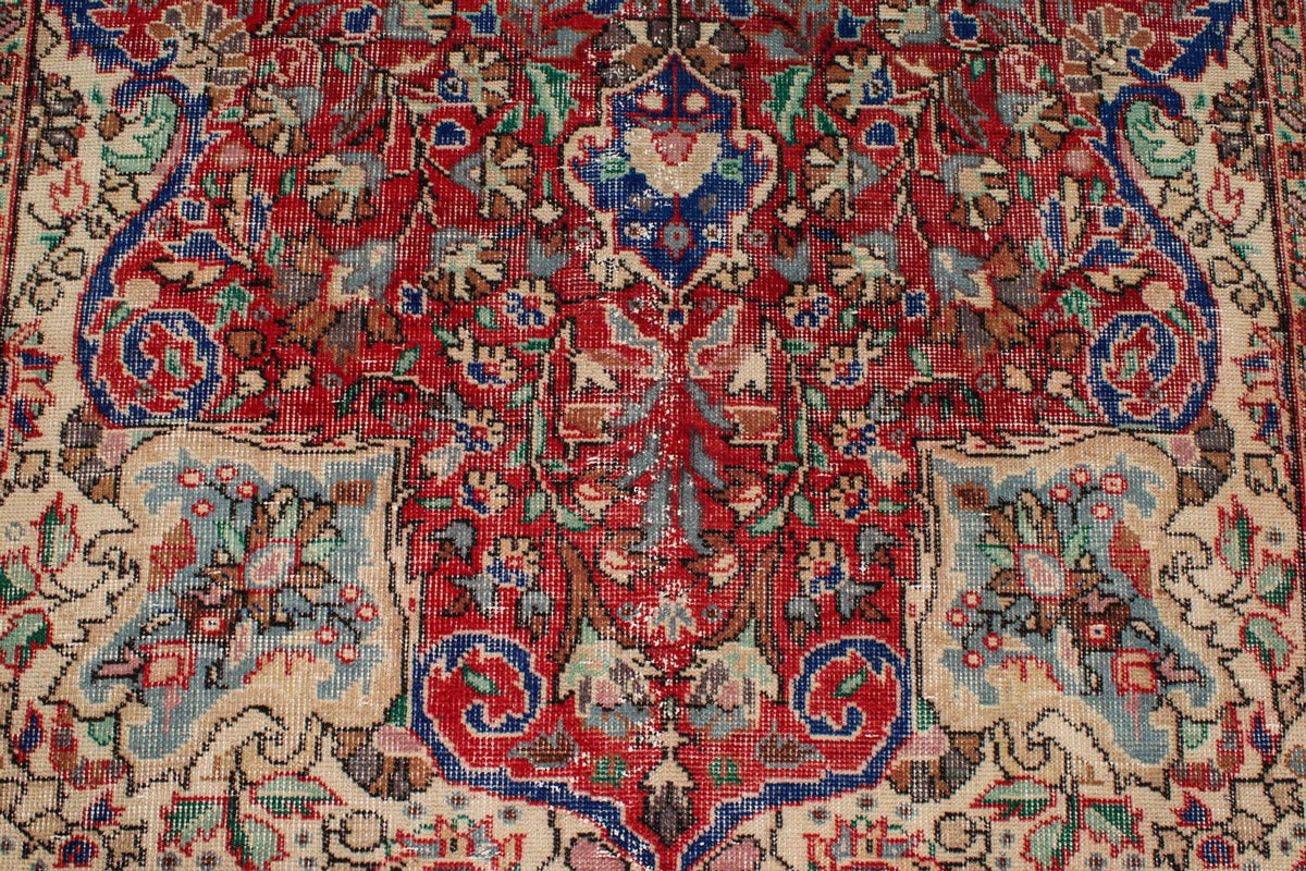 2x4 Red and Navy Turkish Overdyed Runner