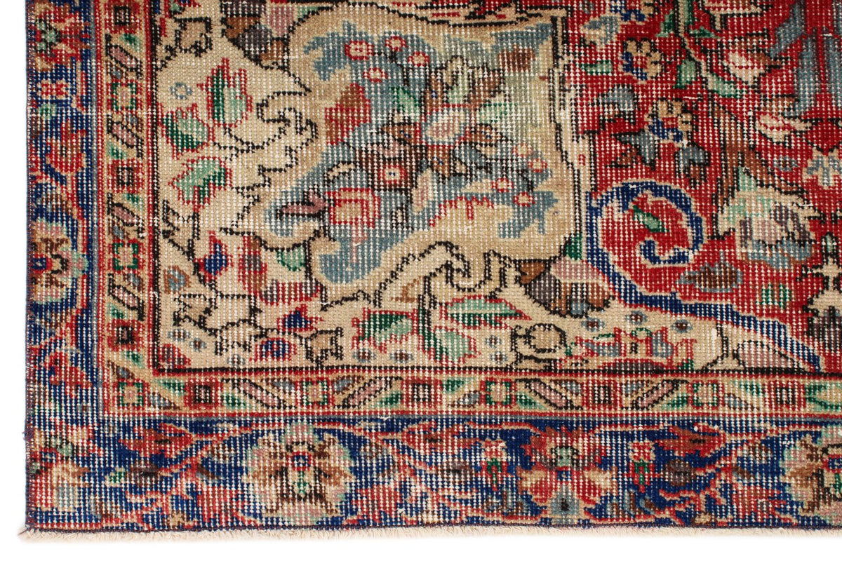 2x4 Red and Navy Turkish Overdyed Runner