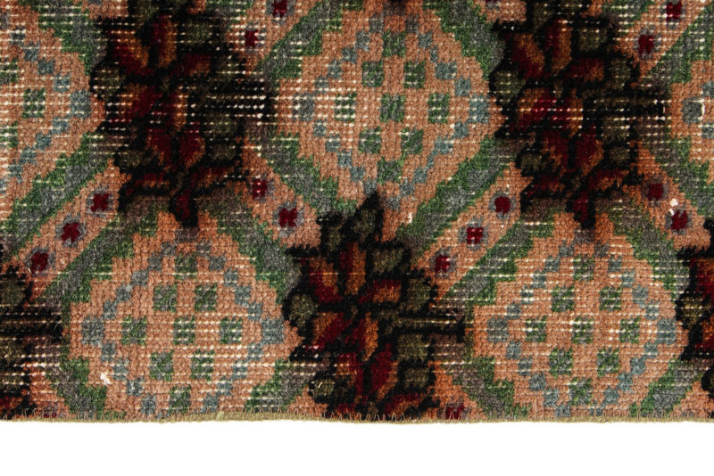 5x9 Brown and Multicolor Turkish Overdyed Rug