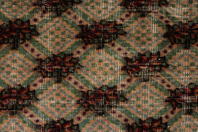 5x9 Brown and Multicolor Turkish Overdyed Rug