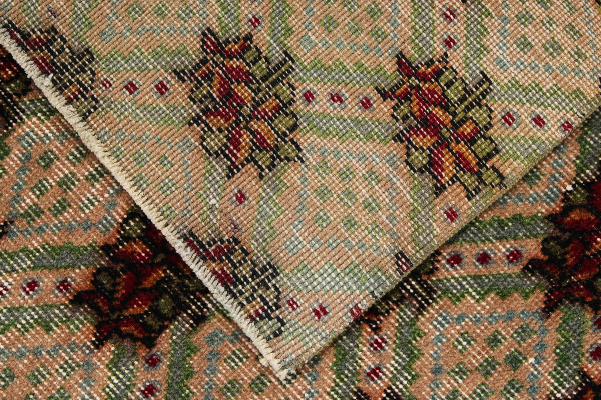5x9 Brown and Multicolor Turkish Overdyed Rug