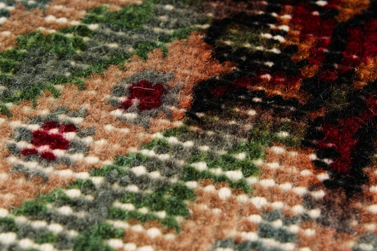 5x9 Brown and Multicolor Turkish Overdyed Rug