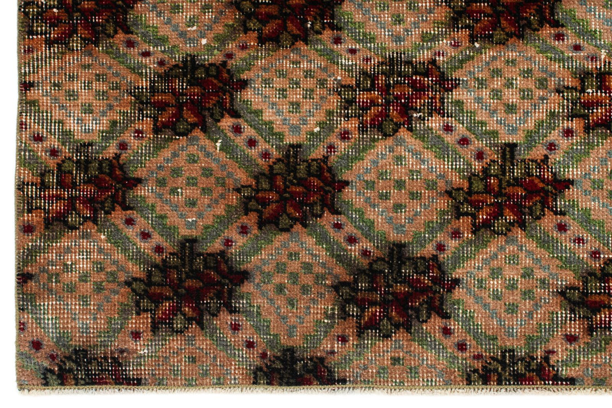 5x9 Brown and Multicolor Turkish Overdyed Rug
