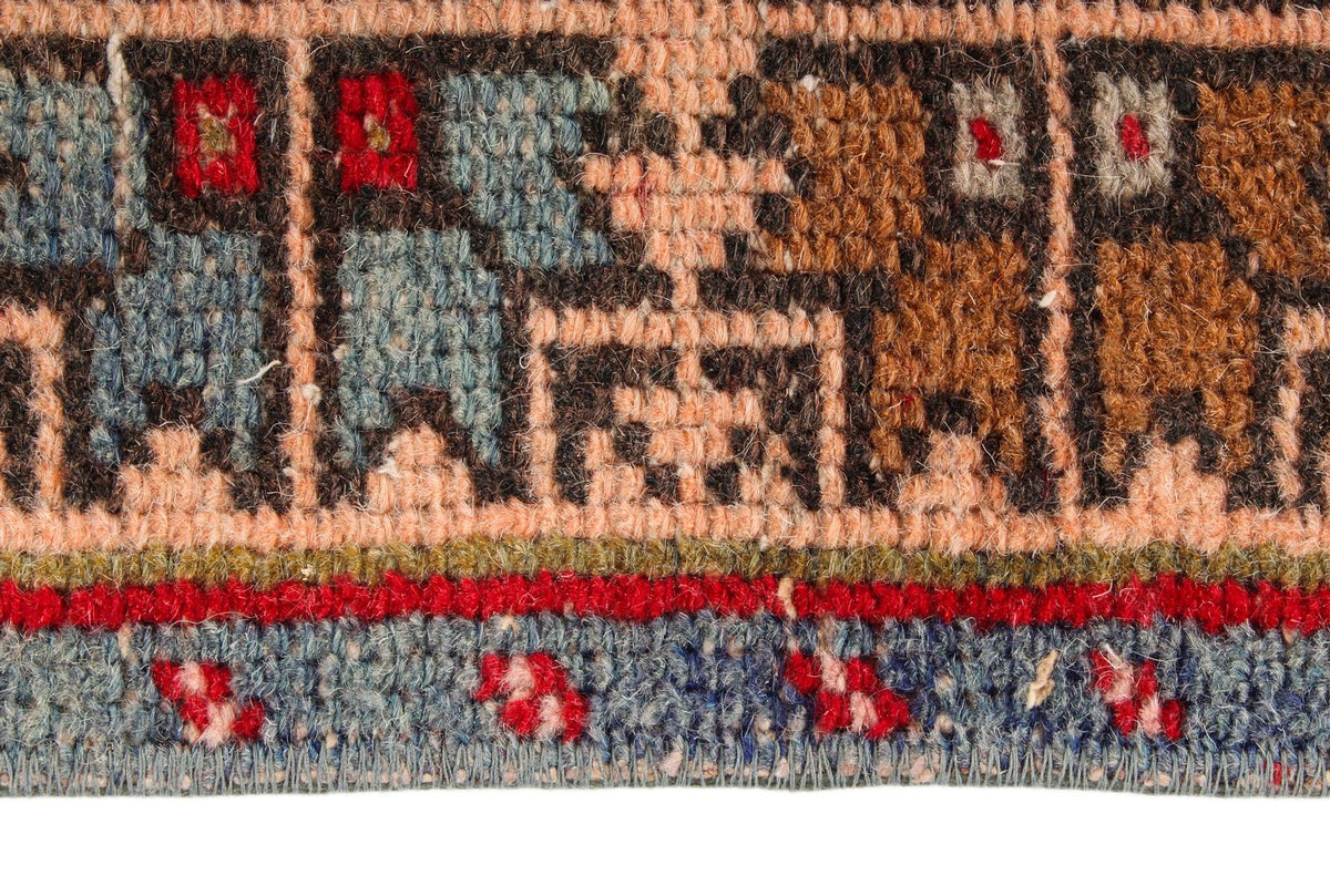 4x8 Red and Multicolor Turkish Anatolian Runner