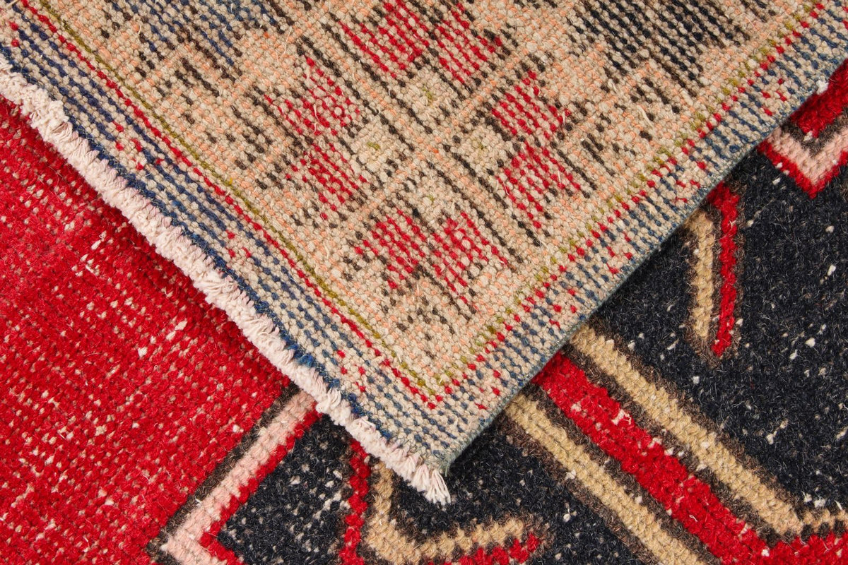 4x8 Red and Multicolor Turkish Anatolian Runner
