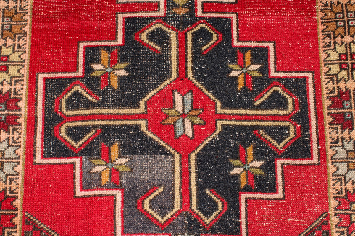 4x8 Red and Multicolor Turkish Anatolian Runner