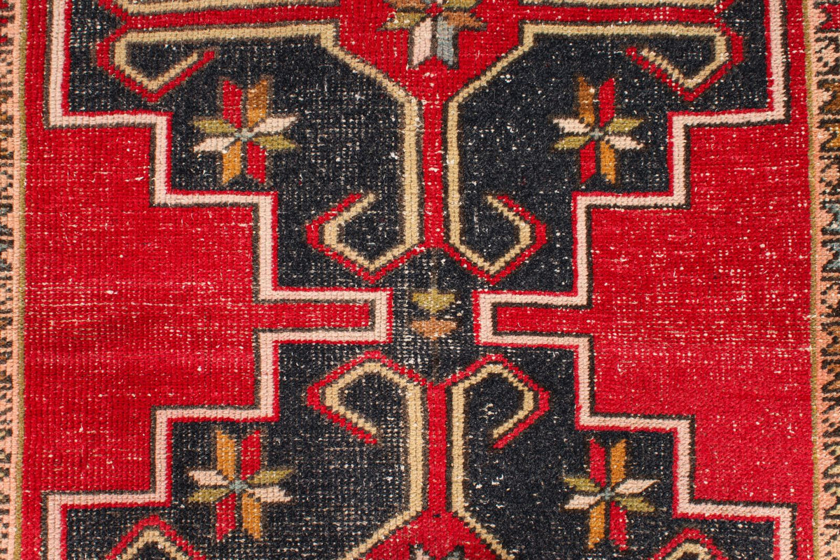 4x8 Red and Multicolor Turkish Anatolian Runner