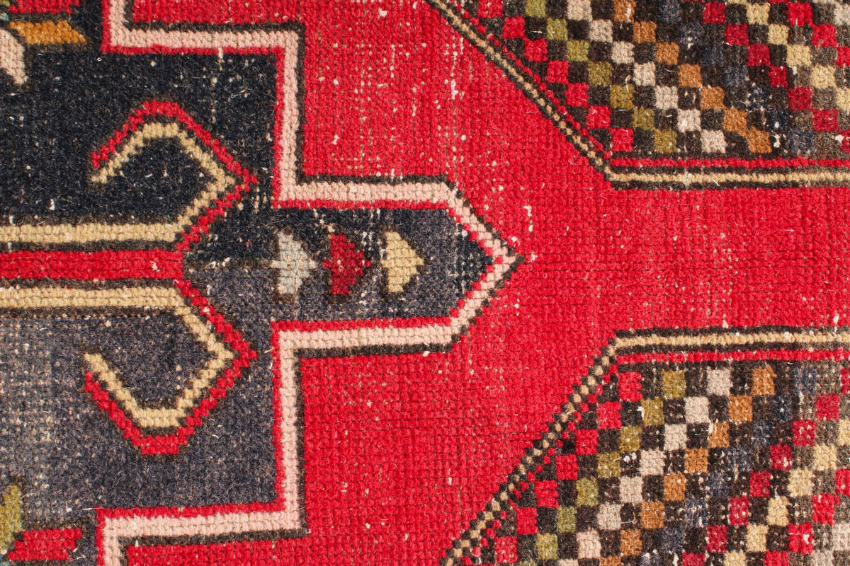 4x8 Red and Multicolor Turkish Anatolian Runner