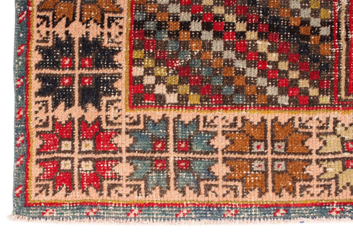 4x8 Red and Multicolor Turkish Anatolian Runner