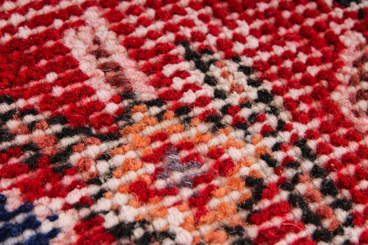 4x7 Red and Multicolor Turkish Anatolian Rug