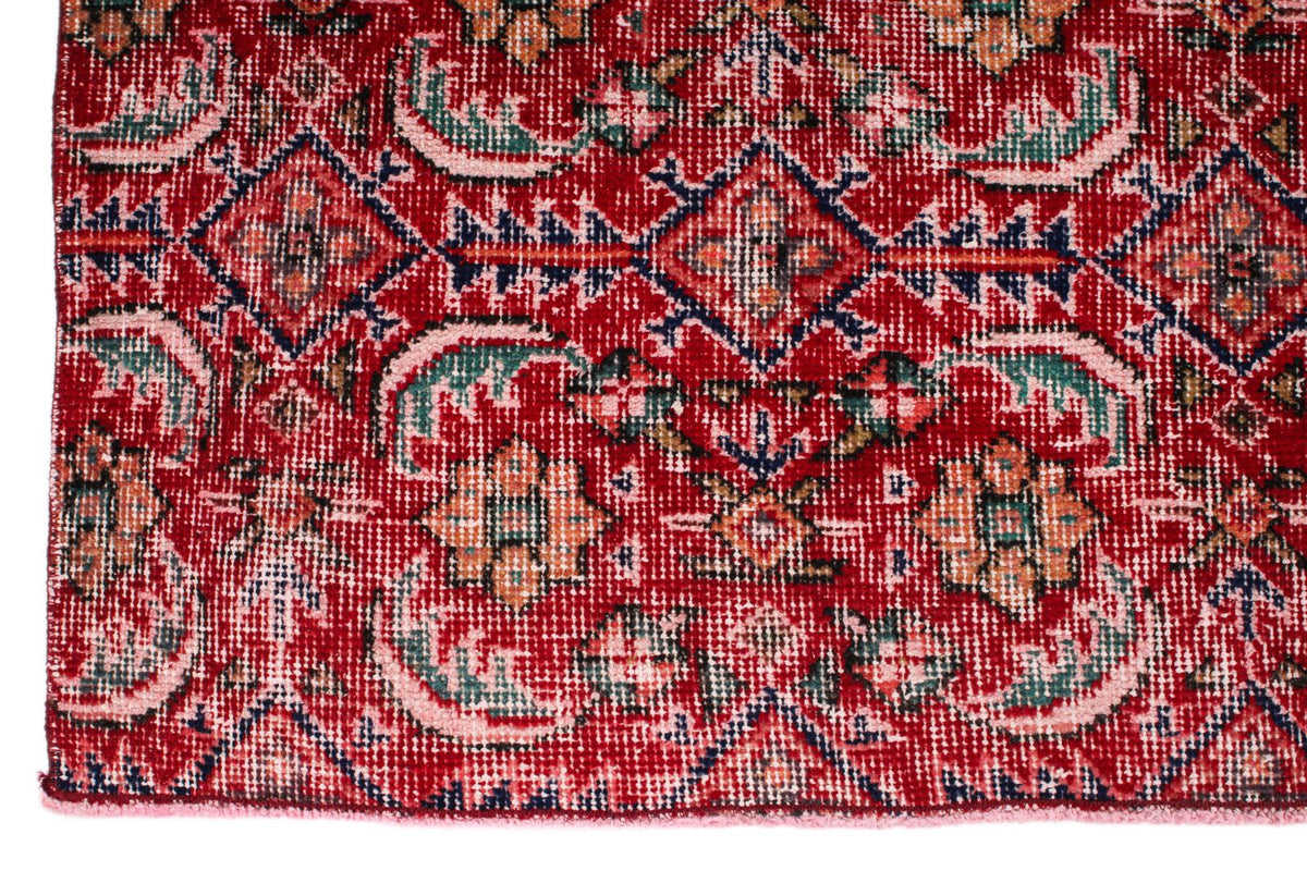 4x7 Red and Multicolor Turkish Anatolian Rug