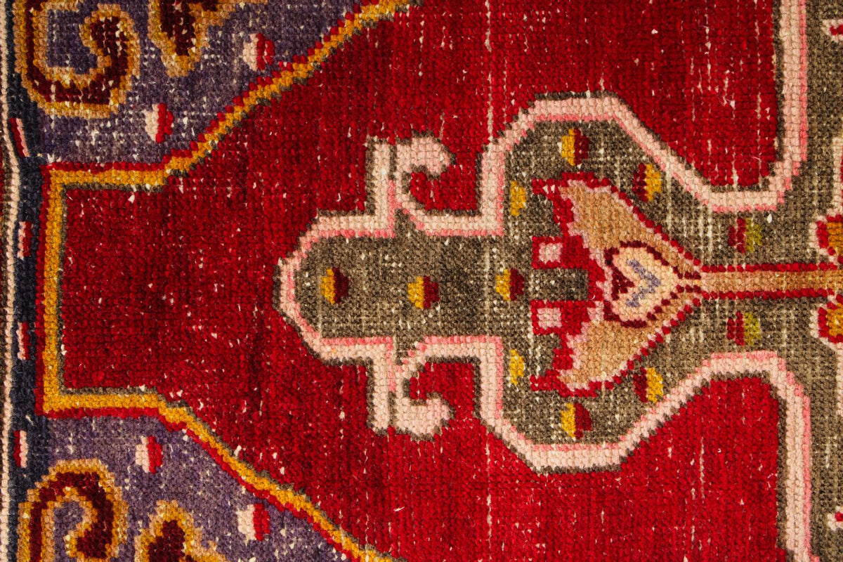 4x7 Red and Multicolor Anatolian Turkish Tribal Rug