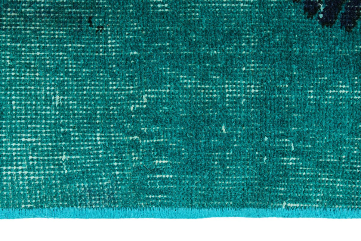 5x8 Navy and Turquoıse Turkish Anatolian Rug