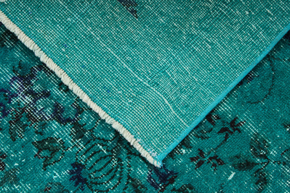 5x8 Navy and Turquoıse Turkish Anatolian Rug