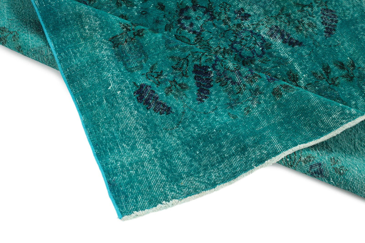 5x8 Navy and Turquoıse Turkish Anatolian Rug