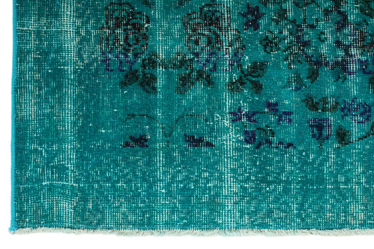 5x8 Navy and Turquoıse Turkish Anatolian Rug