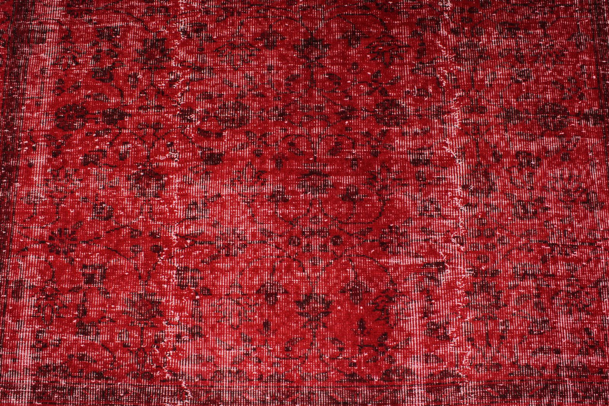 5x9 Red and Black Turkish Anatolian Rug
