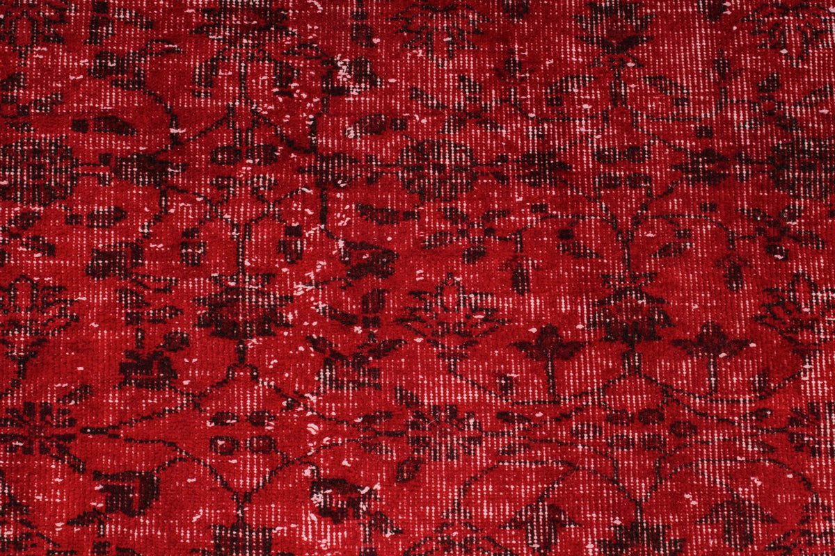 5x9 Red and Black Turkish Anatolian Rug