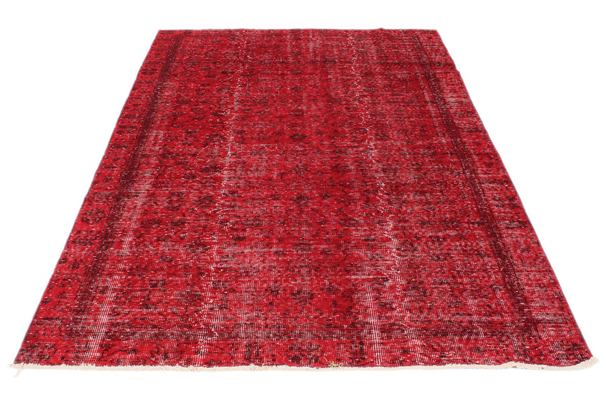5x9 Red and Black Turkish Anatolian Rug