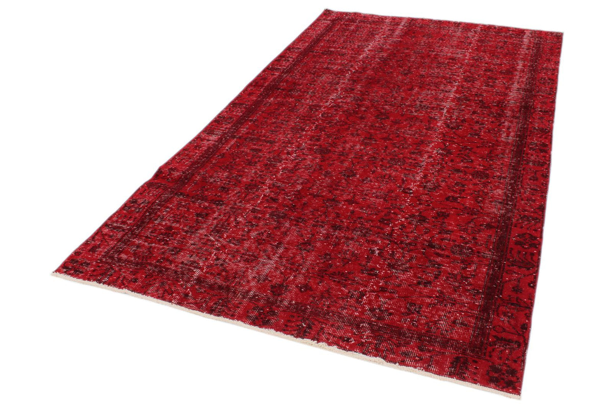 5x9 Red and Black Turkish Anatolian Rug
