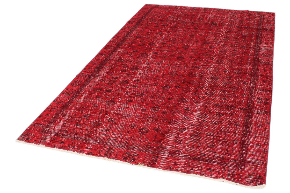 5x9 Red and Black Turkish Anatolian Rug