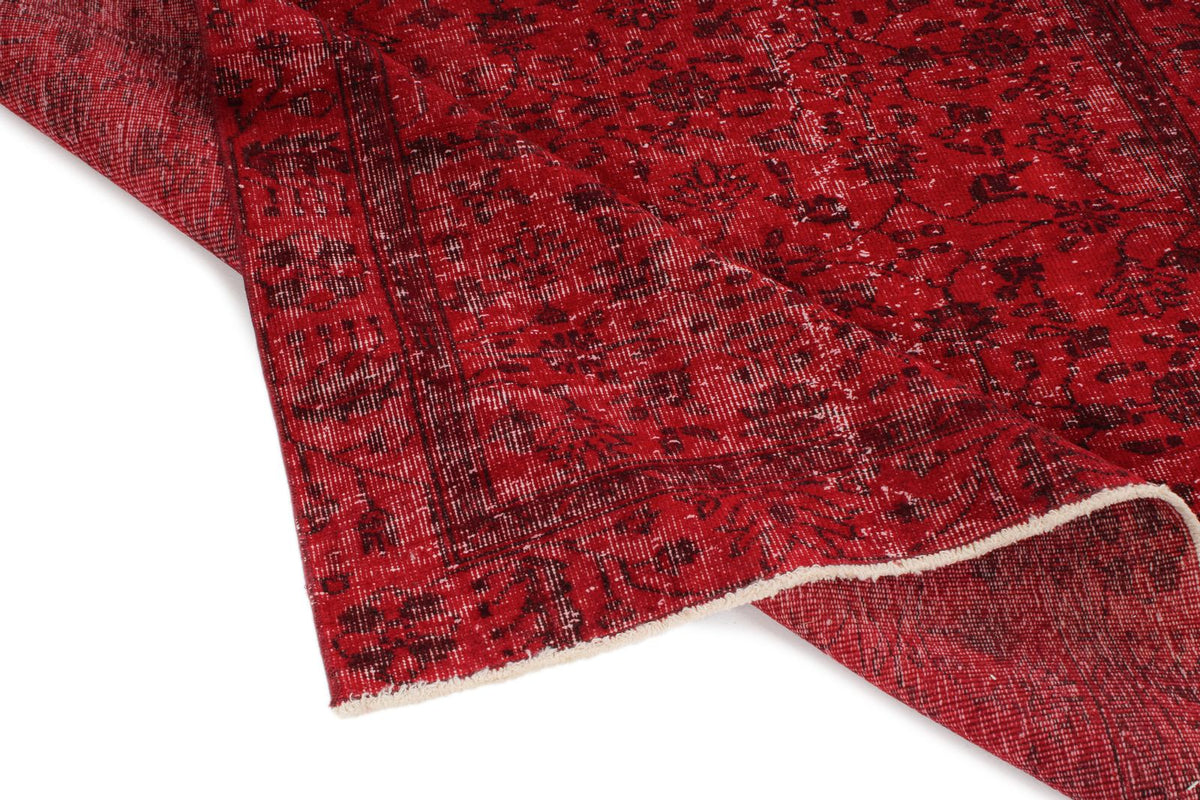 5x9 Red and Black Turkish Anatolian Rug