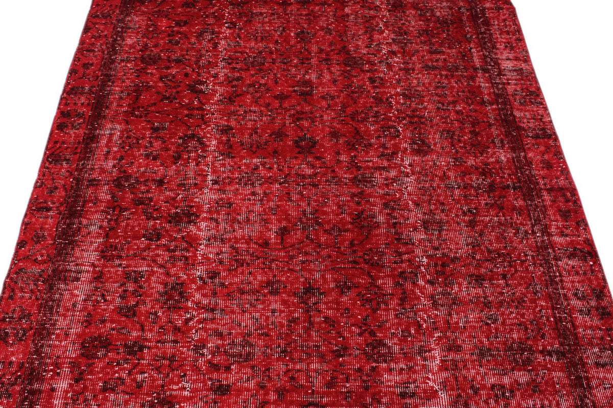 5x9 Red and Black Turkish Anatolian Rug