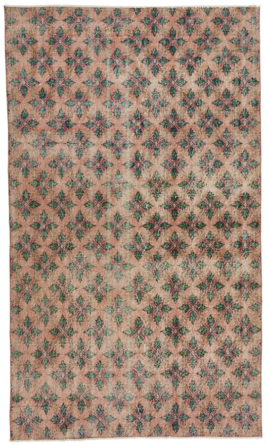 5x8 Ivory and Multicolor Turkish Anatolian Rug