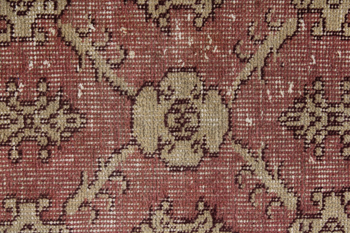 5x9 Pink and Ivory Turkish Anatolian Rug