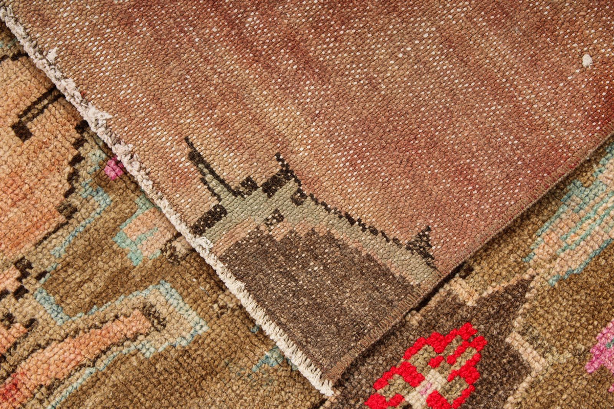 5x8 Beige and Brown Turkish Patchwork Rug