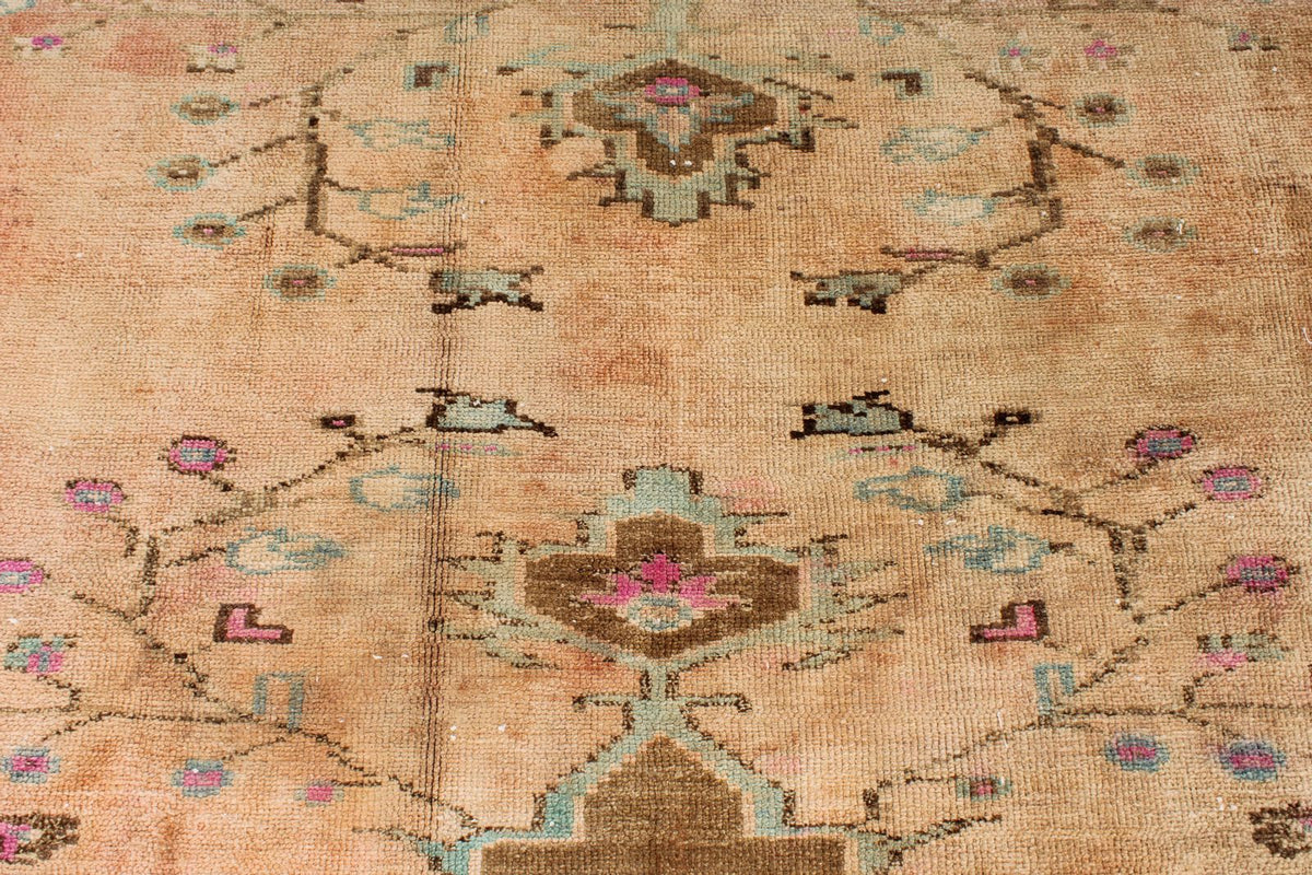 5x8 Beige and Brown Turkish Patchwork Rug