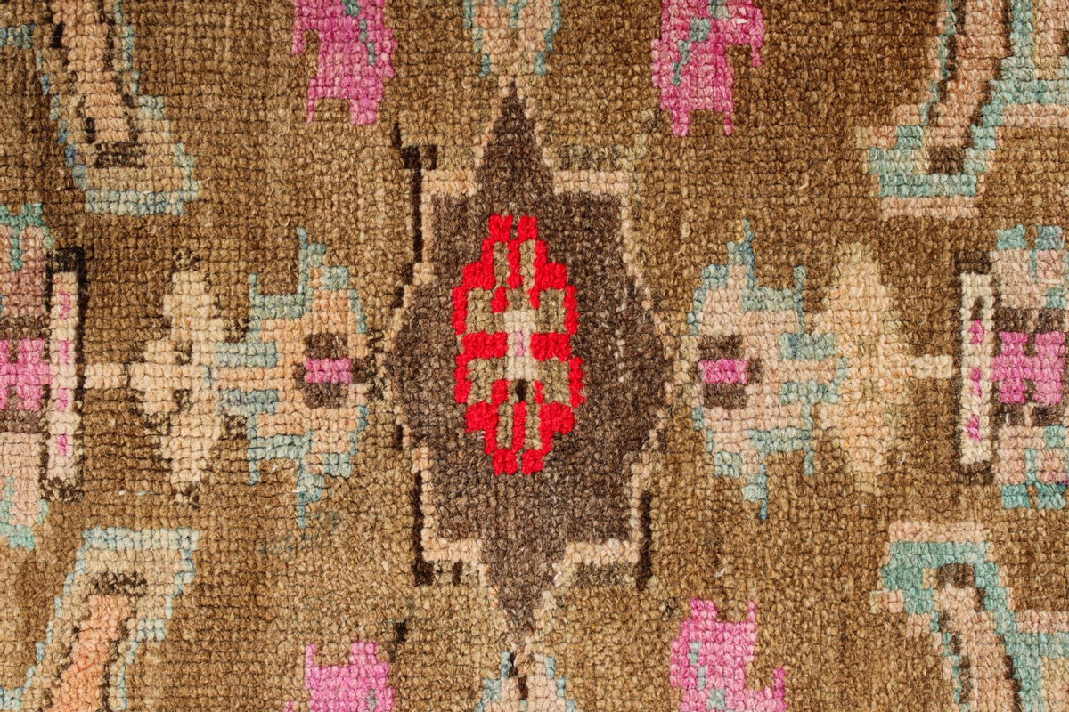 5x8 Beige and Brown Turkish Patchwork Rug