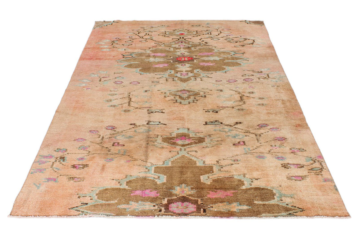 5x8 Beige and Brown Turkish Patchwork Rug