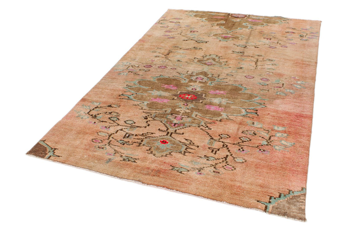5x8 Beige and Brown Turkish Patchwork Rug