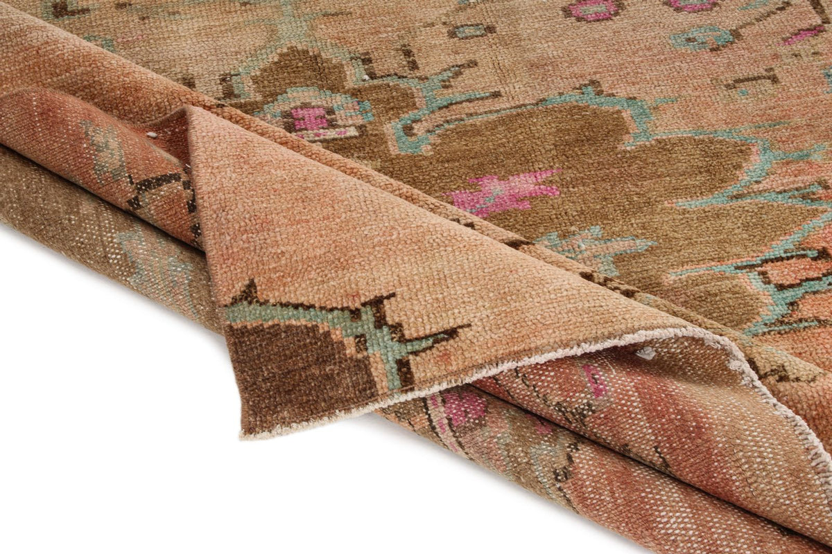 5x8 Beige and Brown Turkish Patchwork Rug