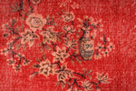 5x9 Red and Multicolor Turkish Overdyed Rug