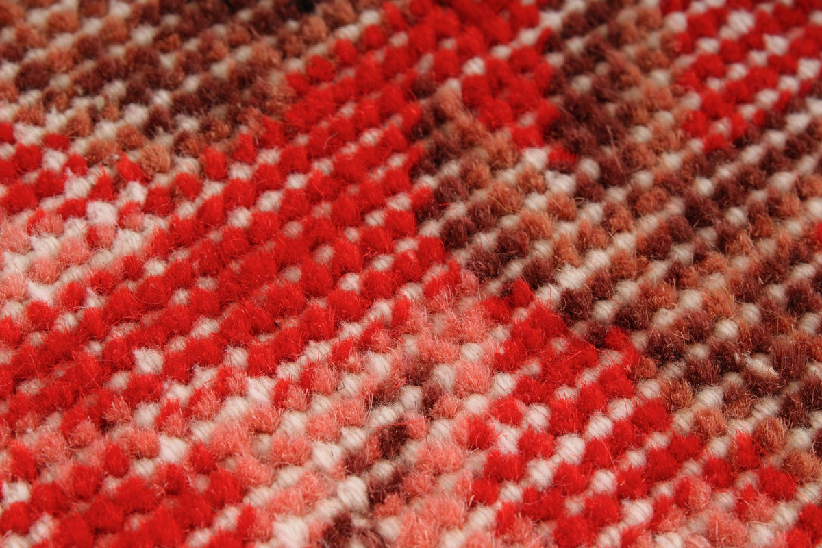 5x9 Red and Multicolor Turkish Overdyed Rug