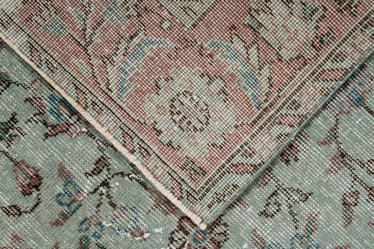 6x8 Blue and Rust Turkish Anatolian Rug