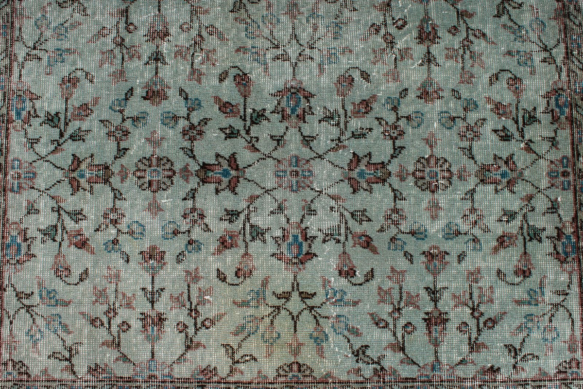 6x8 Blue and Rust Turkish Anatolian Rug