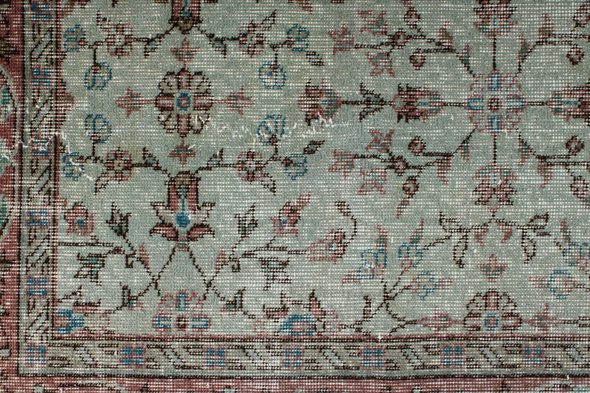 6x8 Blue and Rust Turkish Anatolian Rug