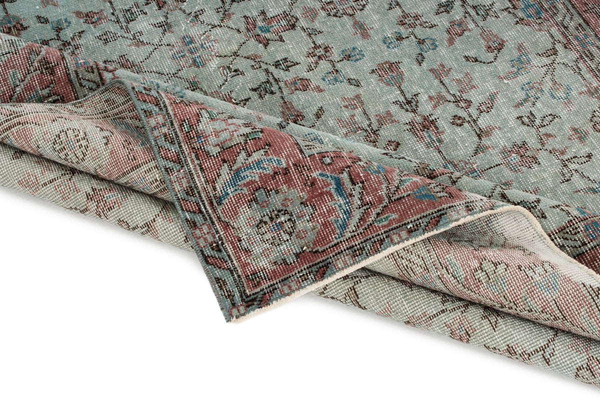 6x8 Blue and Rust Turkish Anatolian Rug